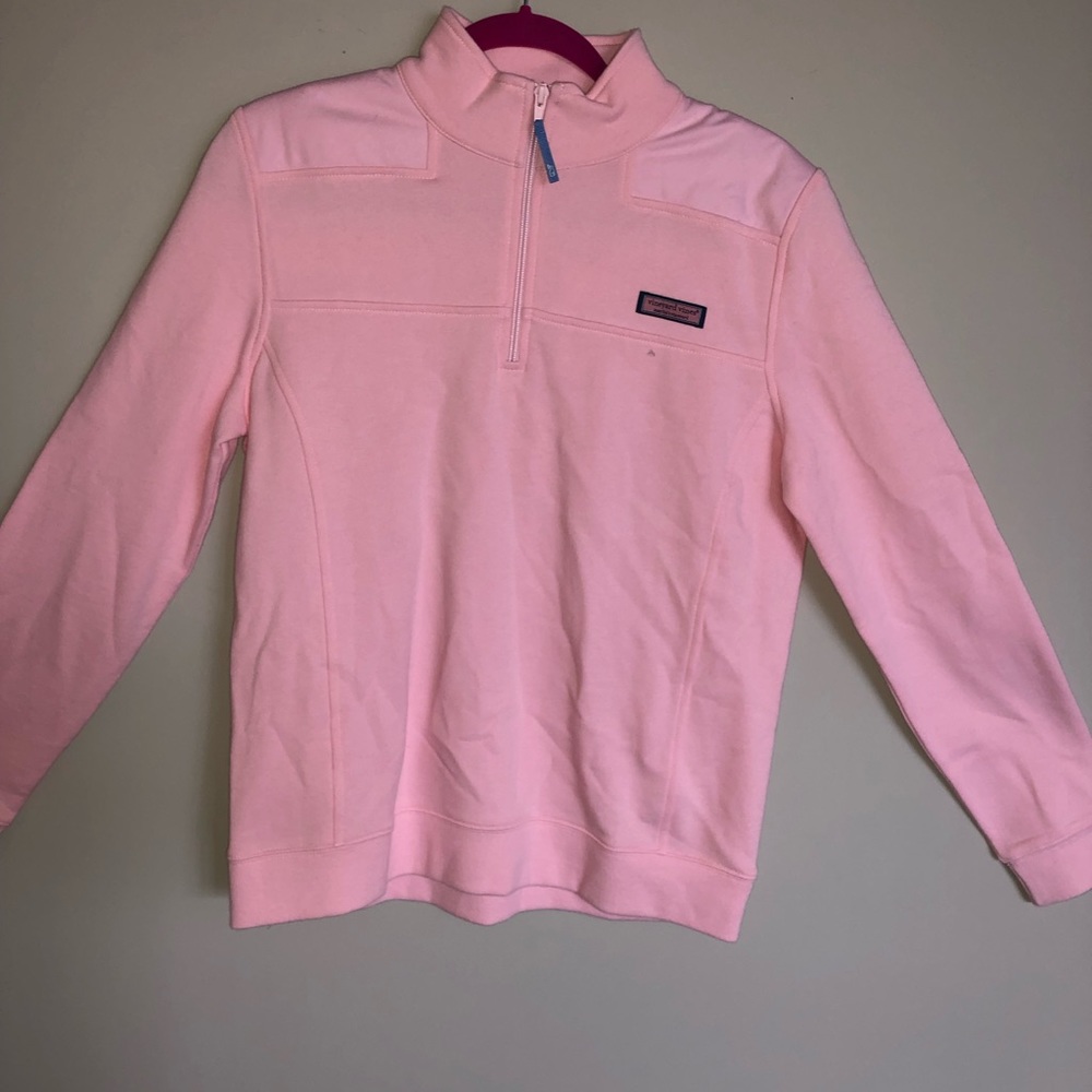 pink vineyard vines quarter zip